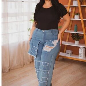 Trendy Distressed Blue Boyfriend Jeans